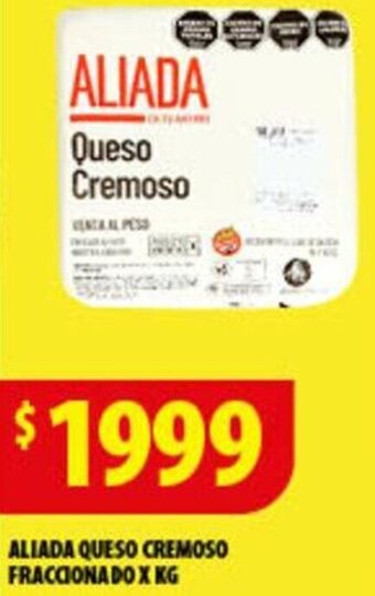 Punto Mayorista ALIADA QUESO CREMOSO FRACCIONA DO X KG oferta