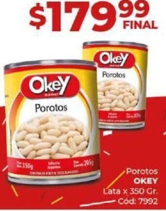 Diarco Porotos OKEY Lata x 350 Gr. oferta