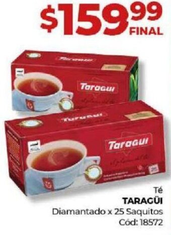 Diarco Té TARAGÜI Diamantado x 25 Saquitos Cód: 18572 oferta