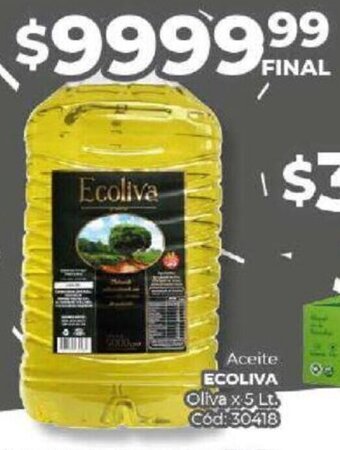Diarco Aceite ECOLIVA Oliva x5 Lt. Cod: 30418 oferta