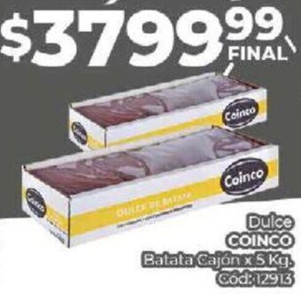 Diarco Dulce COINCO Batata Cajón x 5 Kg. Cod: 12913 oferta