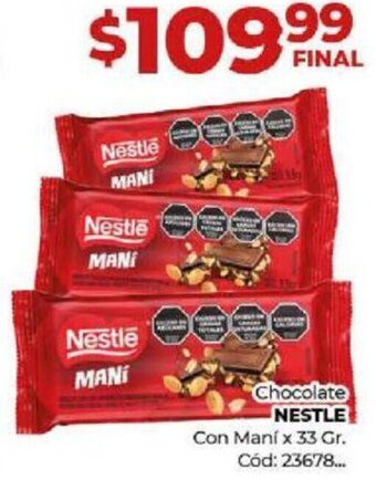 Diarco Chocolate NESTLE Con Maní x 33 Gr. Cód: 23678... oferta