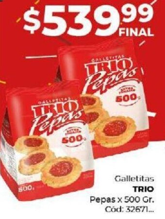 Diarco Galletitas TRIO Pepas x 500 Gr. Cód: 32671... oferta