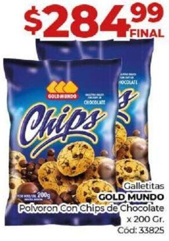 Diarco Galletitas GOLD MUNDO Polvoron Con Chips de Chocolate x 200gr oferta