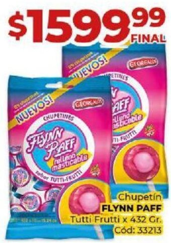 Diarco Chupetin FLYNN PAFF Tutti Frutti x 432 Gr. Cód: 33213 oferta