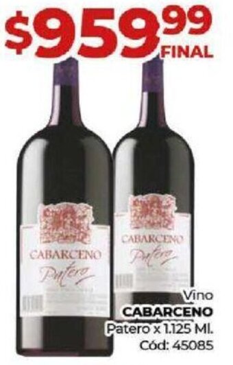 Diarco Vino CABARCENO Patero x 1.125 ML. Cód: 45085 oferta