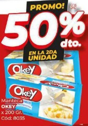 Diarco Manteca OKEY x 200 Gr. Cód: 8035 oferta