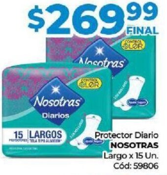 Diarco Protector Diario NOSOTRAS Largo x 15 Un. Cód: 59806 oferta