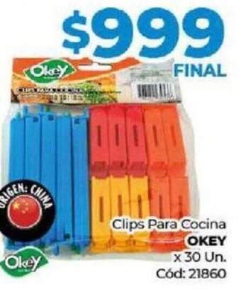 Diarco Clips Para Cocina OKEY x 30 Un. Cód: 21860 oferta