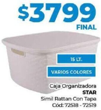 Diarco Caja Organizadora STAR Simil Rattan Con Tapa oferta