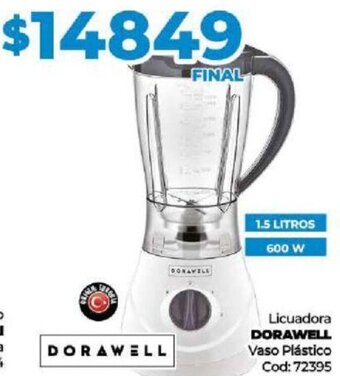 Diarco Licuadora DORAWELL Vaso Plástico Cod: 72395 oferta