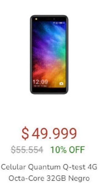 Garbarino Celular Quantum Q-test 4G Octa-Core 32GB Negro oferta