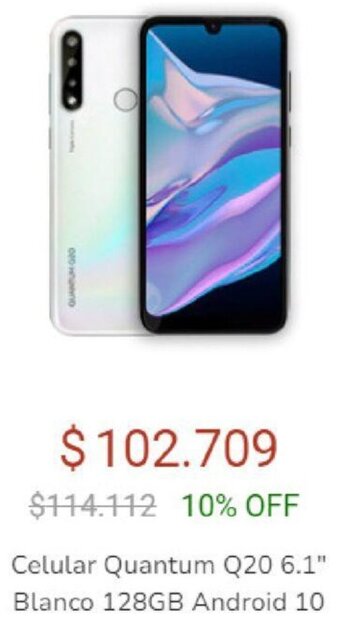 Garbarino Celular Quantum Q20 6.1" Blanco 128GB Android 10 oferta