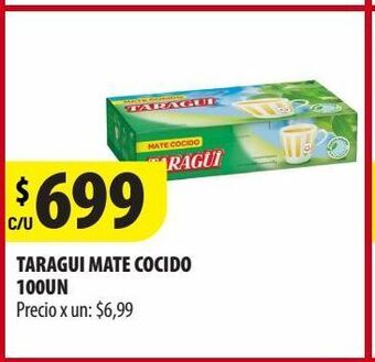 Punto Mayorista Taragui mate cocido 100un oferta