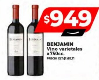 Supermayorista Vital BENJAMIN Vino varietales x 750cc. oferta