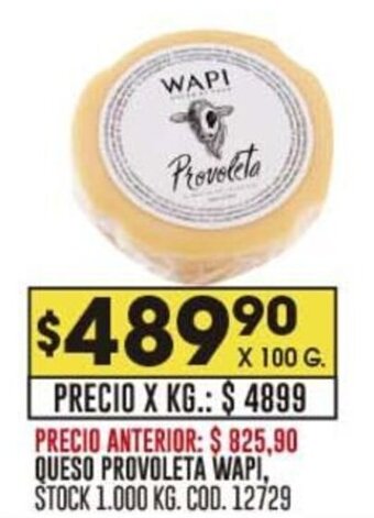 Coto QUESO PROVOLETA WAPI, X 100 G. oferta