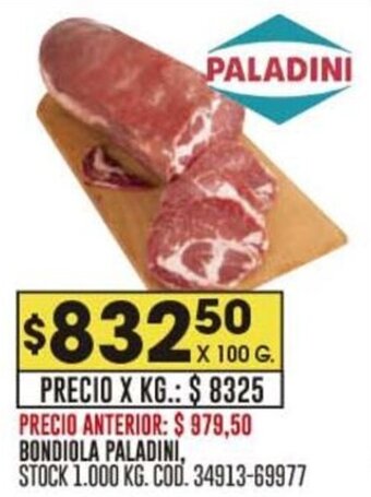 Coto BONDIOLA PALADINI, X 100 G. oferta