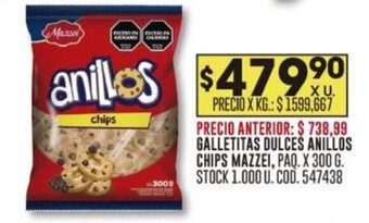 Coto GALLETITAS DULCES ANILLOS CHIPS MAZZEI, PAQ. X 300 G. oferta