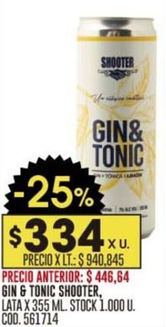 Coto GIN & TONIC SHOOTER, LATA X 355 ML. oferta