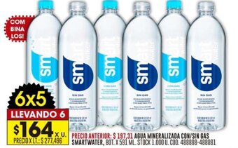 Coto AGUA MINERALIZADA CON/SIN GAS SMARTWATER, BOT. X 591 ML. LLEVANDO 6 oferta