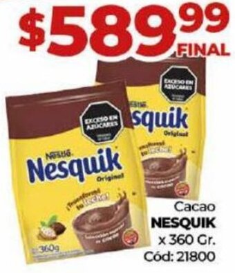 Diarco Cacao NESQUIK x 360 Gr. oferta