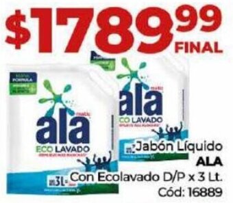 Diarco Jabón Líquido ALA Con Ecolavado D/P x 3 Lt. oferta