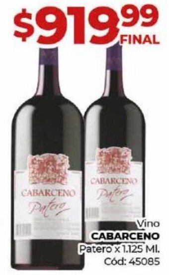 Diarco Vino CABARCENO Patero x 1.125 ML. Cód: 45085 oferta