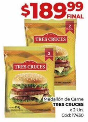 Diarco Medallón de Carne TRES CRUCES x 2 Un. Cód: 17430 oferta