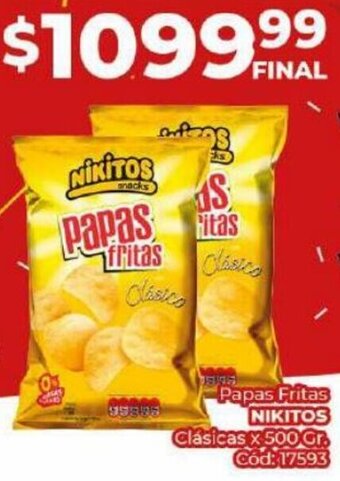 Diarco Papas Fritas NIKITOS Clásicas x 500 Gr Cód: 17593 oferta