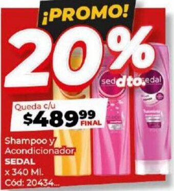 Diarco Shampoo y Acondicionador SEDAL x 340 ML. oferta