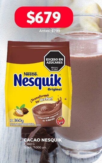 Supermercados Tadicor CACAO NESQUIK x 360g oferta