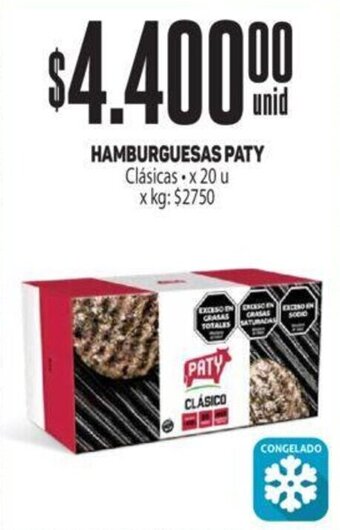 Makro HAMBURGUESAS PATY Clásicas x 20 u oferta