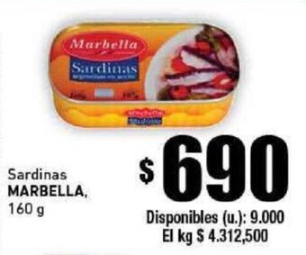 Cooperativa Obrera Sardinas MARBELLA, 160 g oferta