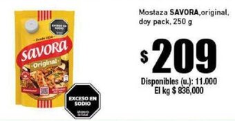 Cooperativa Obrera Mostaza SAVORA,original, doy pack, 250 g oferta