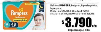 Cooperativa Obrera Pañales PAMPERS, babysan, hipoalergénico, hiperpack: M 48 u oferta