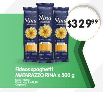 Supermercados Buenos Días Fideos spaghetti MATARAZZO RINA x 500 g oferta