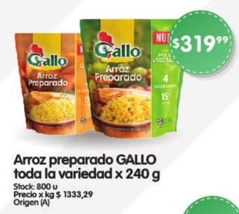 Supermercados Buenos Días Arroz preparado GALLO toda la variedad x 240 g oferta