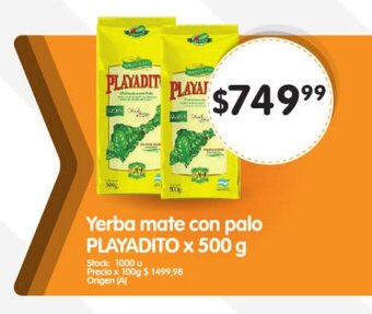 Supermercados Buenos Días Yerba mate con palo PLAYADITO x 500 g oferta