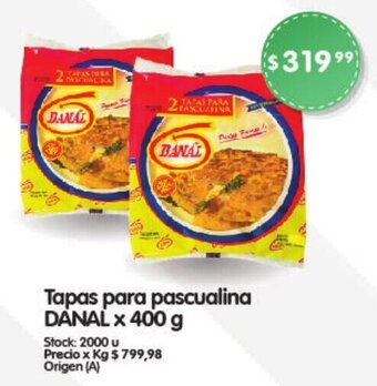 Supermercados Buenos Días Tapas para pascualina DANAL x 400 g oferta