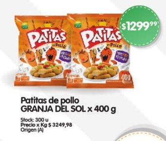 Supermercados Buenos Días Patitas de pollo GRANJA DEL SOL x 400 g oferta