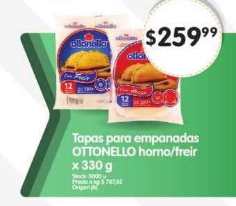 Supermercados Buenos Días Tapas para empanadas OTTONELLO horno / freir x 330 g oferta