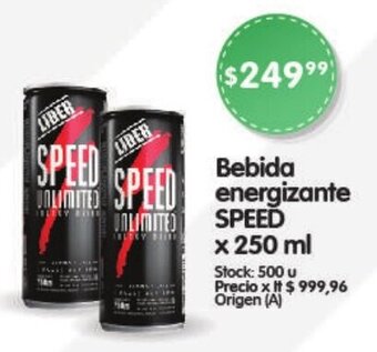 Supermercados Buenos Días Bebida energizante SPEED x 250 ml oferta