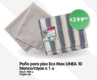 Supermercados Buenos Días Paño para piso Eco Max LINEA 10 blanco/rayas x 1 u oferta