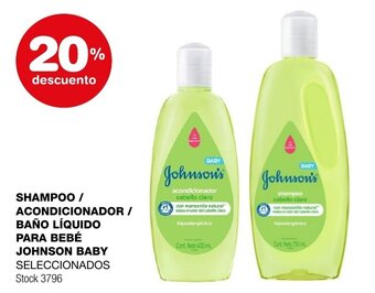 Atomo Conviene SHAMPOO / ACONDICIONADOR / BAÑO LÍQUIDO PARA BEBÉ JOHNSON BABY SELECCIONADOS oferta