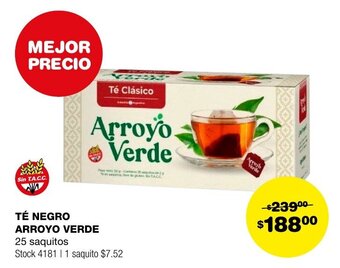 Atomo Conviene TÉ NEGRO ARROYO VERDE 25 saquitos ARROYO VERDE oferta