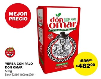 Atomo Conviene YERBA CON PALO DON OMAR 500g oferta