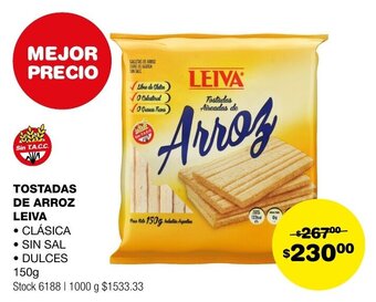 Atomo Conviene TOSTADAS DE ARROZ LEIVA 150g oferta