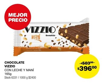 Atomo Conviene CHOCOLATE VIZZIO CON LECHE Y MANÍ 165g oferta
