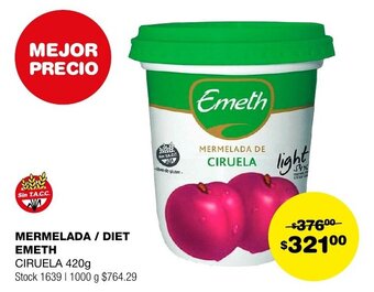 Atomo Conviene MERMELADA / DIET EMETH CIRUELA 420g oferta
