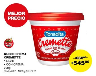 Atomo Conviene QUESO CREMA CREMETTE 290g oferta